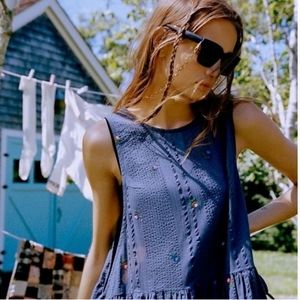 Urban Outfitters Kimchi Blue Drop Waist Rose Apron Dress